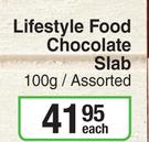 Lifestyle Food Chocolate Slab Assorted-100g Each