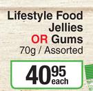 Lifestyle Food Jellies Or Gums Assorted-70g Each