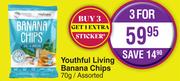 Youthful Living Banana Chips Assorted-For 3 x 70g