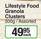 Lifestyle Food Granola Clusters Assorted-500g Each