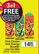 First Choice Kick Energy Booster Low Fat Milk Assorted-250ml Each
