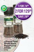 Lifestyle Food Whole Black Peppercorns Grinder-For 2 x 200g