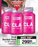 Primal CLA Banded Pack-3 x 90 Softgel Capsules Per Banded Pack 