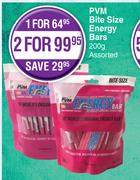 PVM Bite Size Energy Bars (Assorted)-For 2 x 200g