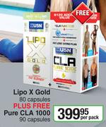 USN Lipo X Gold 80 Capsules + Free Pure CLA 1000 90 Capsules-Per Pack