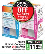 Nativa Multi Vit Complex For Men Or Women 60 Capsules-Each
