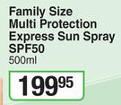 Sun Lab Family Size Multi Protection Express Sun Spray SPF50-500ml