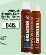Sun Lab Airbrush Bronzed Daily Self Tan Spray (Assorted)-150ml Each