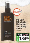 Piz Buin Ultra Light Hydrating Sun Spray SPF15-200ml