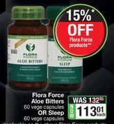 Flora Force Aloe Bitters 60 Vege Capsules Or Sleep 60 Vege Capsules-Each