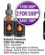 Extract Premium CBD Oil 500mg Assorted-30ml