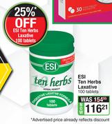 ESI Ten Herbs Laxative-100 Tablets