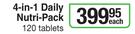 Bioplus 4 In 1 Daily Nutri Pack 120 Tablets-Each