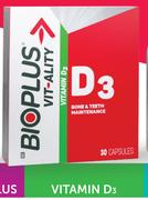 Bioplus Vitamin D3 30 Capsules-Each