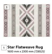 Star Flatweave Rug 1600mm x 2300mm-Each