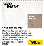 Fired Earth River Tile Range 430mm x 430m-Per Sqm