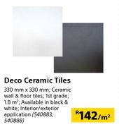 Deco Ceramic Tiles-330mm x 330mm Per Sqm
