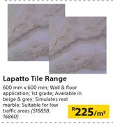 Lapatto Tile Range-600mm x 600mm Per Sqm