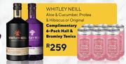 Whitley Neill Aloe & Cucumber,Protea & Hibiscus Or Original Complimentary 6Pack Hall & Bramley Tonic