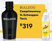 Bulldog Complimentary 1Ltr Schweppes Tonic