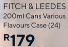 Fitch & Leedes Cans Various Flavours-24 x 200ml