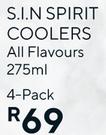 S.I.N Spirit Coolers All Flavours-4 x 275ml
