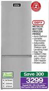 Defy 223Ltr Metallic Bottom Freezer Fridge C240