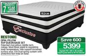 Restonic 152cm Opal Pillow Top Queen Base Set