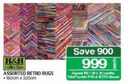 H&H Collection Assorted Retro Rugs-160cmx220cm-Each