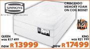 Sommons Cresendo Memory Foam On Coil Bedset Queen
