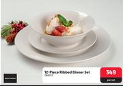 12-Piece Ribbed Dinner Set 368127-Per Set