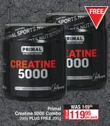 Primal Creatine 5000 Combo 200g Plus Free 200g-Per Pack
