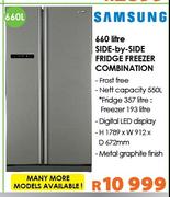 Samsung 660 Ltr Side By Side Fridge Freezer Combination