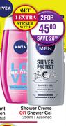 Nivea Shower Creme Or Shower Gel Assorted-For 2 x 250ml