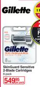Gillette SkinGuard Sensitive 2 Blade Cartridges 8 Pack-Per Pack