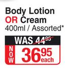 Vaseline Body Lotion Or Cream Assorted-400ml Each