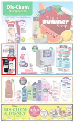 Dis-Chem : Bring On Summer Savings (23 September - 17 October 2021), page 1