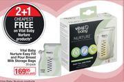 Vital Baby Nurture Easy Fill & Pour Breast Milk Storage Bags 30 Pack-Per Pack