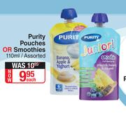 Purity Pouches Or Smoothies Assorted-110ml Each