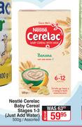 Nestle Cerelac Baby Cereal Stages 1-3 (Just Add Water) Assorted-500g 