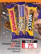 Cadbury Crunchy Or P.S Or 5 Star Assorted-40g/48g/48.5g Each