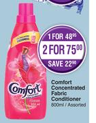 Comfort Concentrated Fabric Conditioner Assorted-For 2 x 800ml