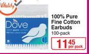 Dove 100% Pure Fine Cotton Earbuds 100 Pack-Per Pack