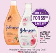 Johnson's Vita Rich Body Wash & Lotion Assorted-400ml