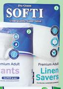 Softi Premium Adult Linen Savers 60cm x 90cm (Extra Large)-20 Per Pack
