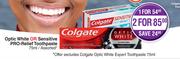 Colgate Optic White Or Sensitive Pro Relief Toothpaste (Assorted)-For 1 x 75ml