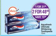 Aquafresh Ultimate Whitening Toothpaste-For 2 x 75ml
