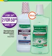 Dentalmate Mouthwash (Assorted)-For 2 x 500ml