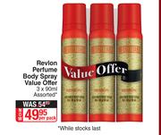 Revlon Perfume Body Spray Value Offer Assorted-3 x 90ml Per Pack