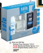 Lentheric Solo Ice Gift Set Parfum Pour Homme-100ml